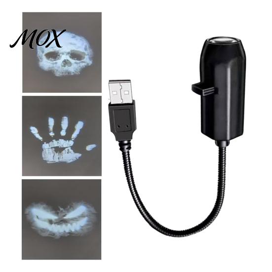 Decorative Light for Gatherings Christmas Halloween Projector, 3/6/10 Festive Scenes, 5D Holographic Night Compact USB Mood Flexible Gooseneck