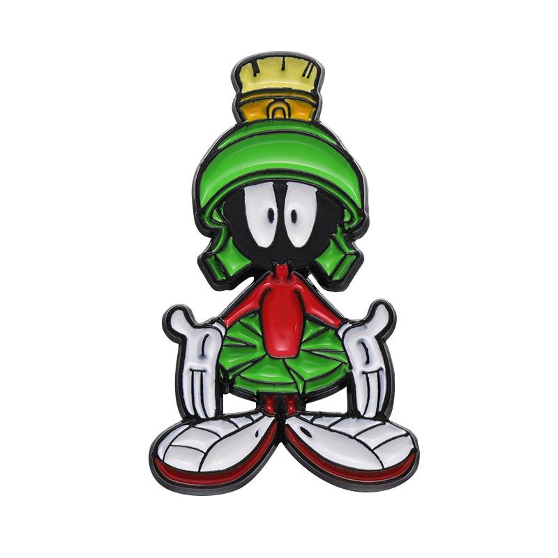 Trendy Cartoon Alloy Character Brooch Featuring Green Alien Style For Occasions All