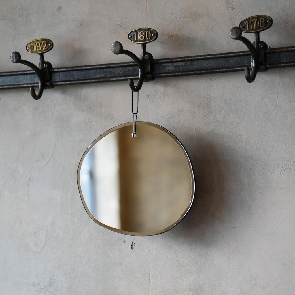 Dulton HANGING MIRROR FLOATING CLOUD OVAL Wall Mounted Hanging Mirror Suspended Glass Wire Hook Height 24cm Width Depth 1cm RN-0817 26.5cm