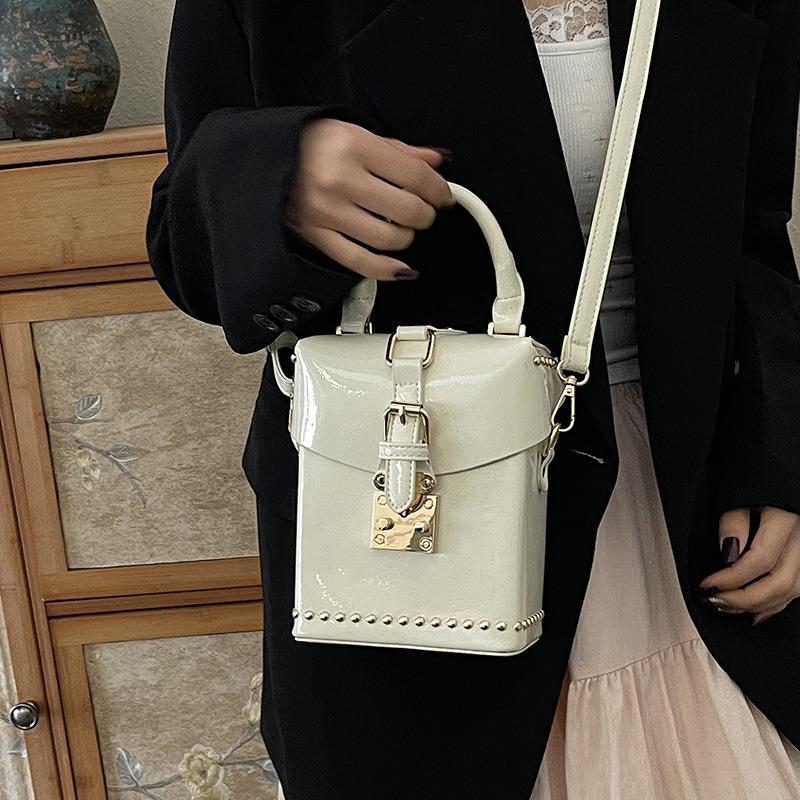 Portable Small Square Box Bag, Summer New Sweet Flip Lock Bag, Shoulder Messenger Women's Bag