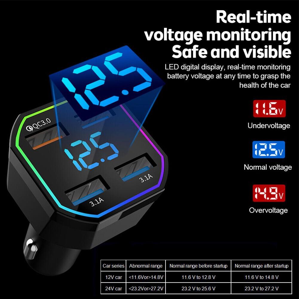Araç Şarj Cihazı PD 20W QC3.0 Evrensel 4 Bağlantı Noktası Yepyeni