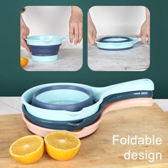 Foldable Water Ladle, Collapsible Silicone Kitchen Scoop for Rice Washing, Space Saving Multipurpose Dipper for Home