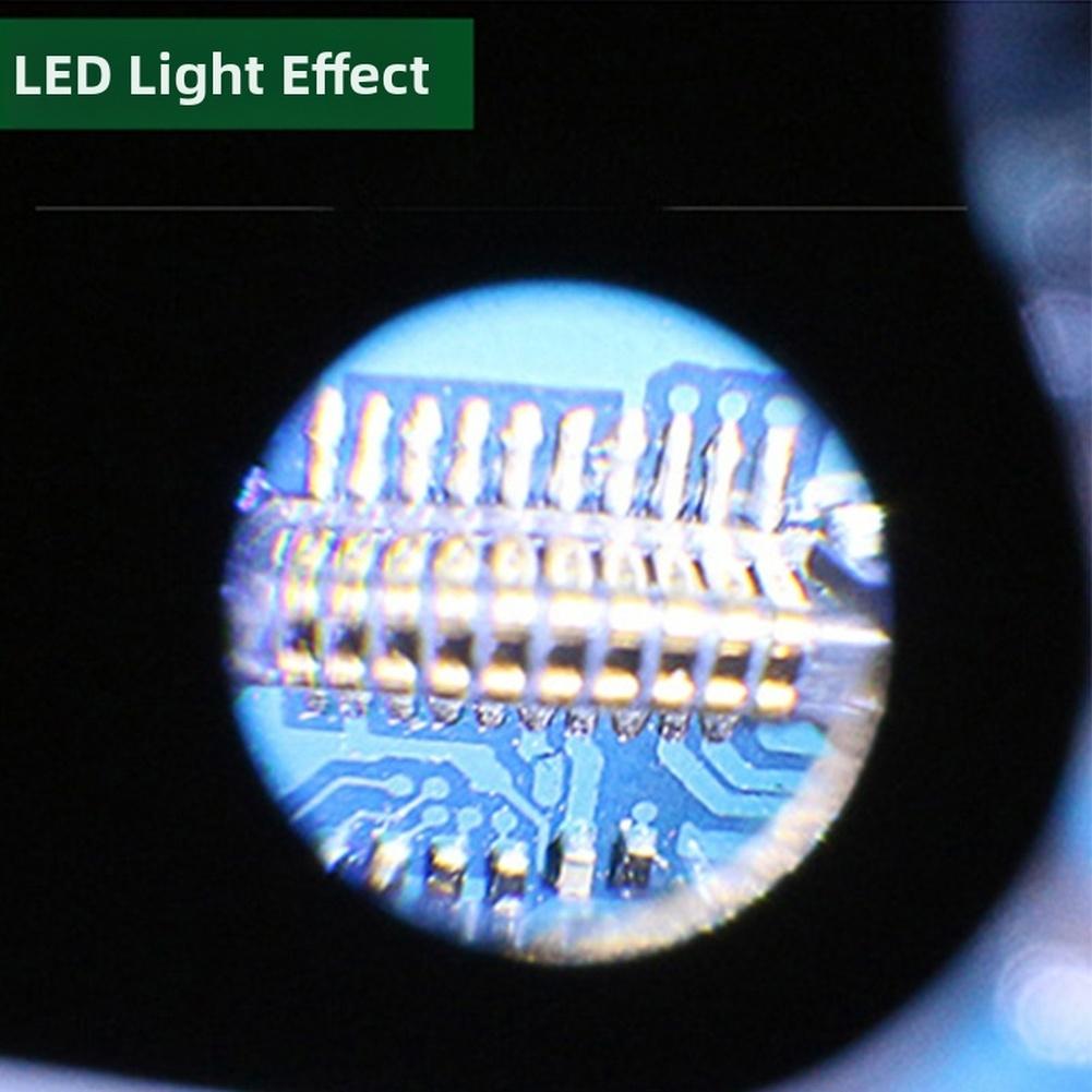 Foldable 40x LED Magnifier with 40x25mm Acrylic Lens for Jewelry Metal Currency Inspection Aluminum ABS Design