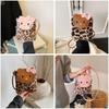 Hello Kitty Fashionable Unisex Nylon Crossbody Bag With Leopard Pattern And Inner Phone Slot For Daily Use