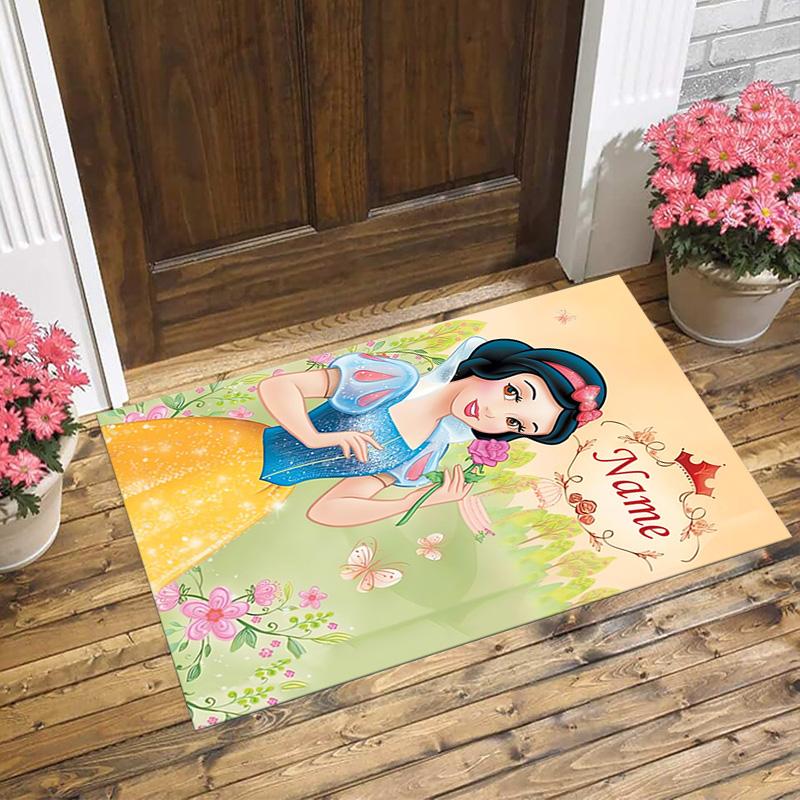 Personalized Name Princess Garden Living Room Non-Slip Area Rug Soft Carpet for Bedroom Kids Playroom Sofa,Office Home Decor Doormat