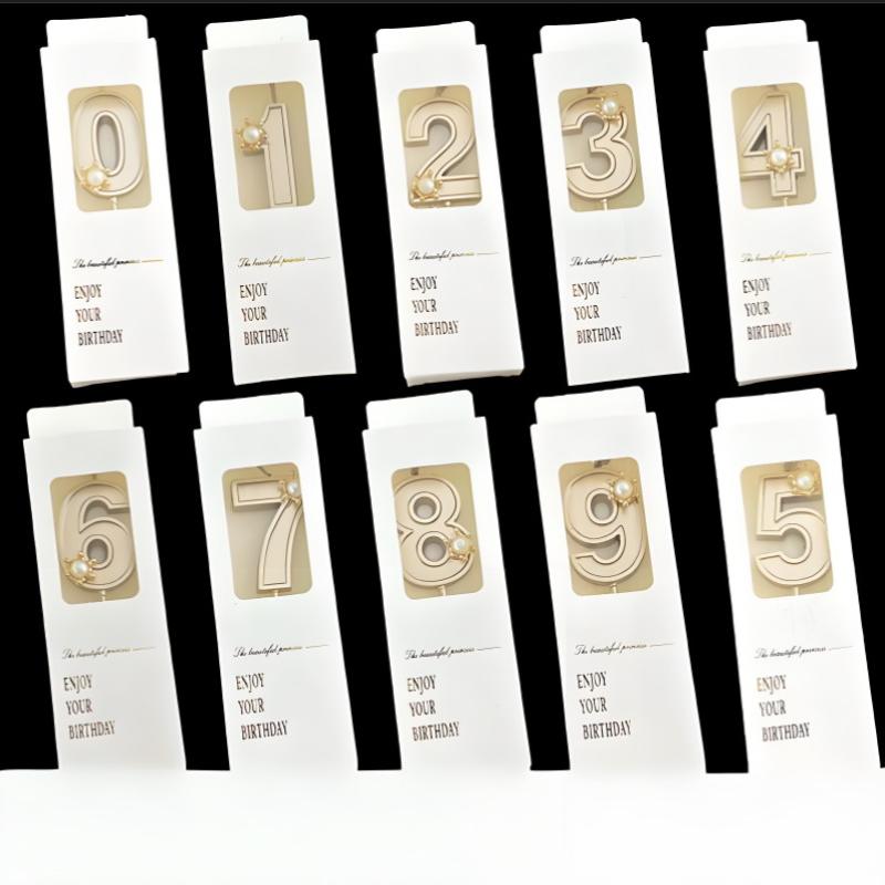 Gold 3D Number Cake Candles Suitable For Birthday Party Decoration Birthday Decoration Cake Decorating Tools