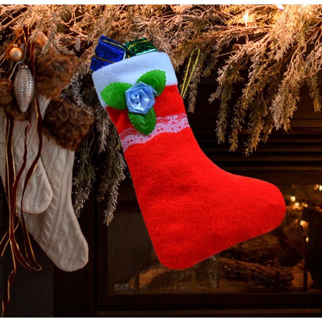 Hanging Bag In Pack 4 Christmas Day Decoration Item|Lovely Hanging Xmas Scoks|Hanging Decor for All Party & Festival |Stockings Decorative