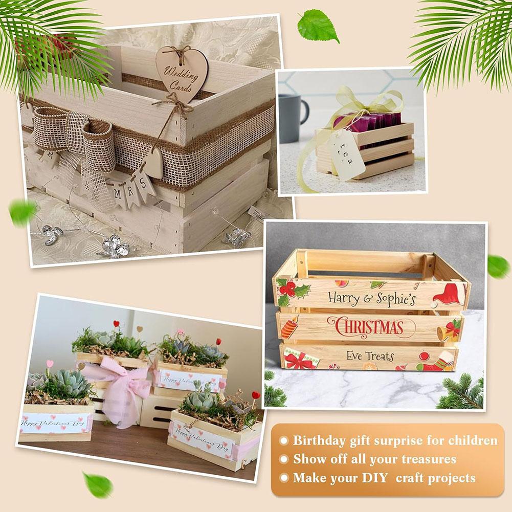 Children's Play 12.5*8.8*7 CM Mini Wooden Basket DIY Craft Projects Children's DIY Use Crafting Supplies Light Color Design