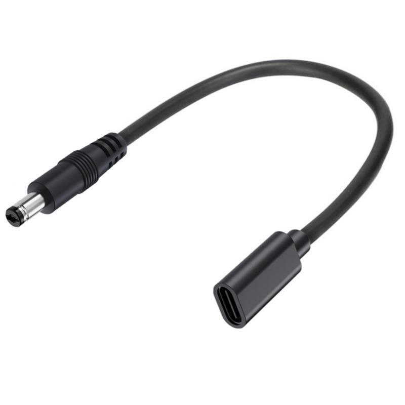 

9.8inch Type C Female to 5.5mmx2.1mm Female/Male Adapter Cable USB C to DC5521 Connectors Power Cord Converter Line