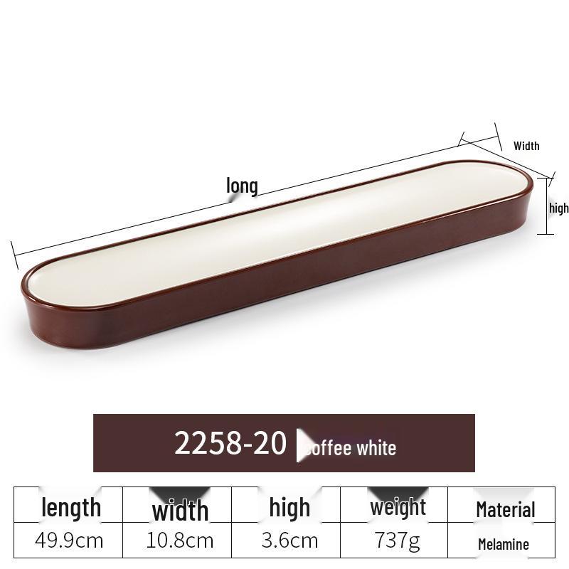 Rectangular Faux Porcelain Melamine Sushi Platter - Artistic Dishware for Hotels and Restaurants