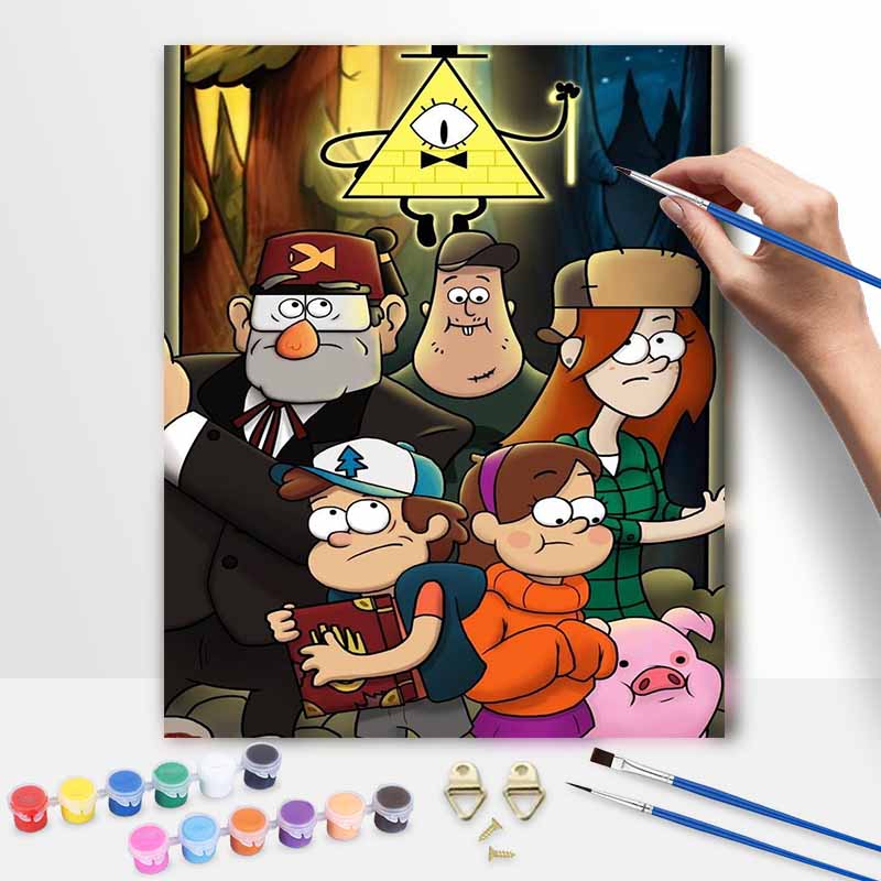 Disney Gravity Falls Painting Kit Home Bedroom Wall Decor Handmade Gift 20x30cm