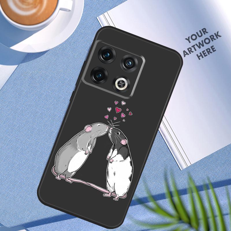 Cute Cartoon Animal Rat Case For OnePlus 12R 10T 10R 9R 8T 12 11 9 10 Pro Nord CE 3 Lite 2 2T CE4 N10 N20 N30 Cover