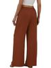 European & American Women's Casual Solid Wide-Leg Beach Pants with Elastic Waist & Pockets