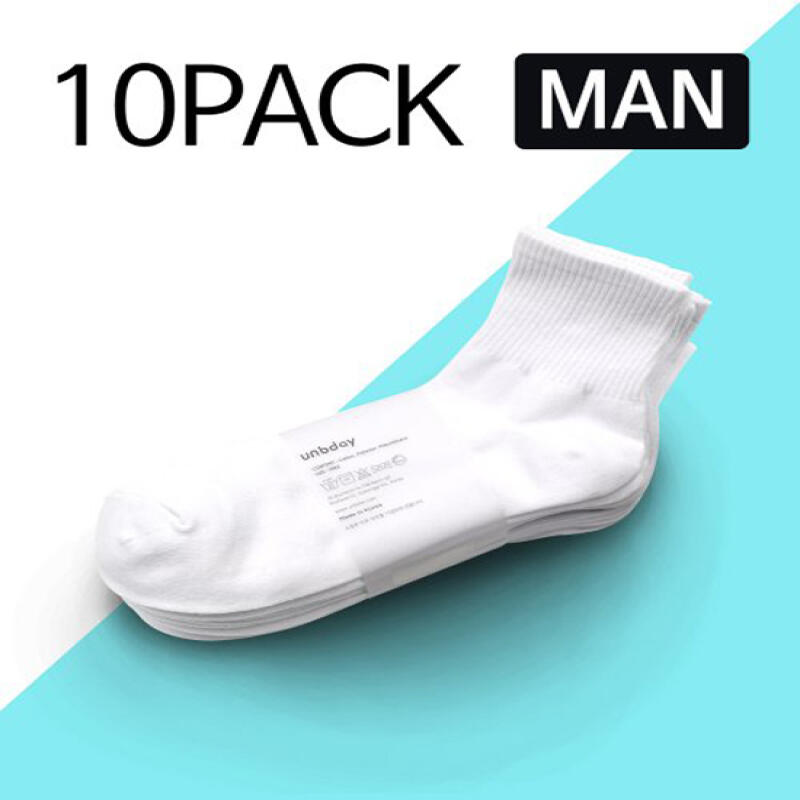 [10 PACK] Men s Mid-Calf Socks - White white