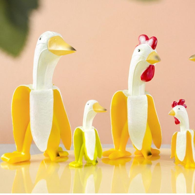 Banana Duck Decoration - Expressive Eyes, Lightweight Durable Plastic Material, Perfect for Home, Office, Party Use - Home Decor