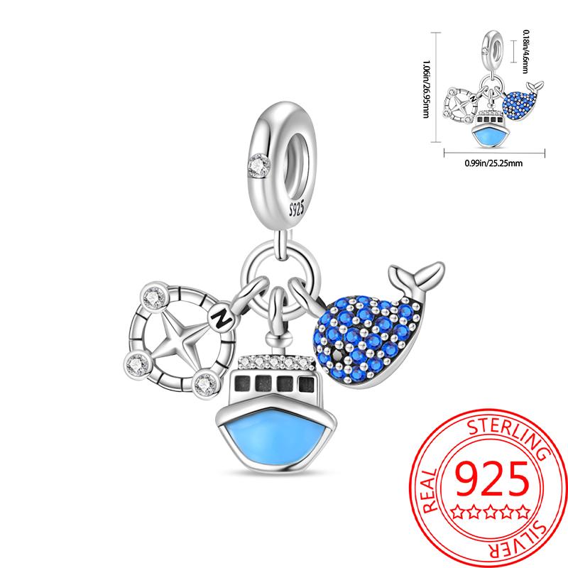 Summer Copper Sea World Kingdom Charm Pendant Beads Fit Charms Original Bracelet For Women Jewelry Making