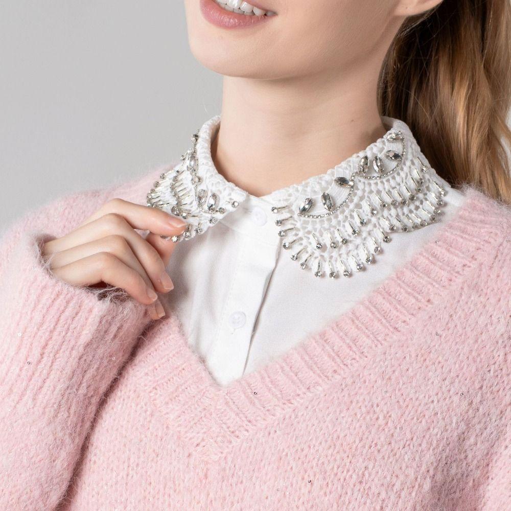 Elegant Fake Collar White Color Blouse Collar Versatile Detachable Collar  Women Apparel