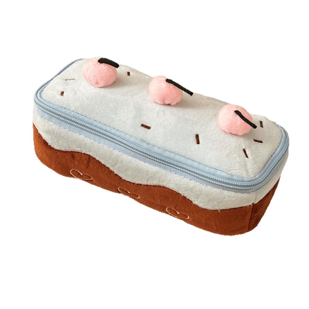 Elegante Astuccio Sottile in Peluche Ciliegia - Stile Coreano per Studenti delle Scuole Superiori