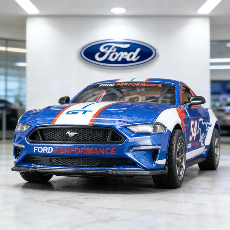 

1:34 Ford Mustang GT 2018 Alloy Model Car Toy Diecasts Casting Sound and Light Car Toys For Children Vehicle синій
