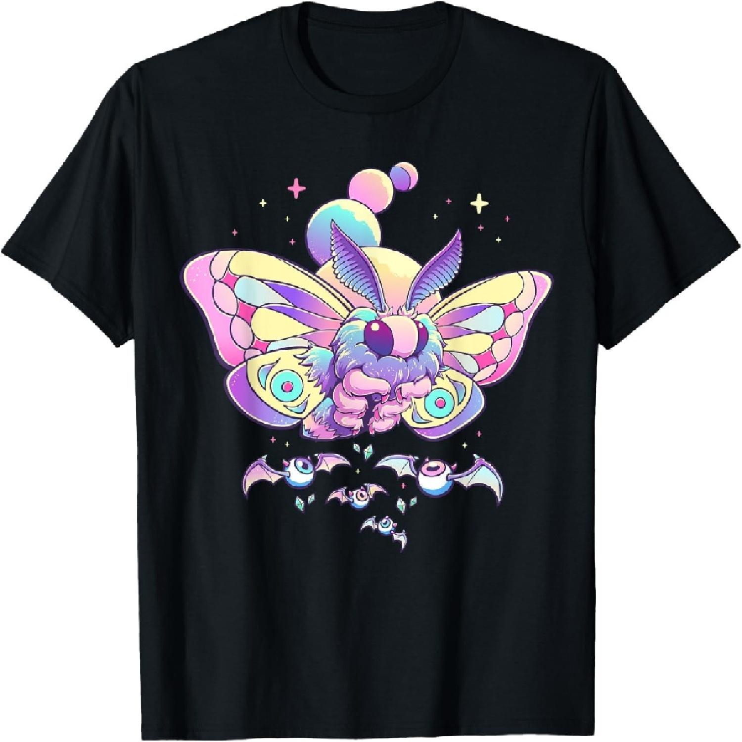 Пастельный гот мотылек милый жуткий эстетика готика каваи оккультный футболка XXXXXL разноцветный