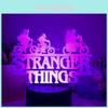 Stranger Things 3D LED Nachtlampje Met 16 Kleuren Afstandsbediening Voor Kinderkamer Decoratie