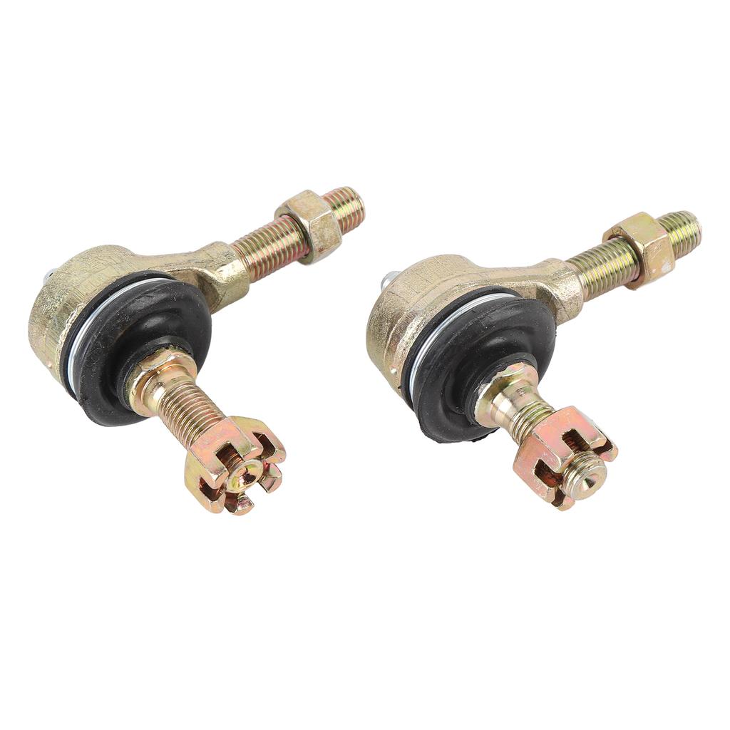2Pcs M10 Tie Rod End Kit Ball Joint Steel Alloy High Torsion Proof Anti Dust Rubber for 50cc 110cc 150cc 200cc 250cc