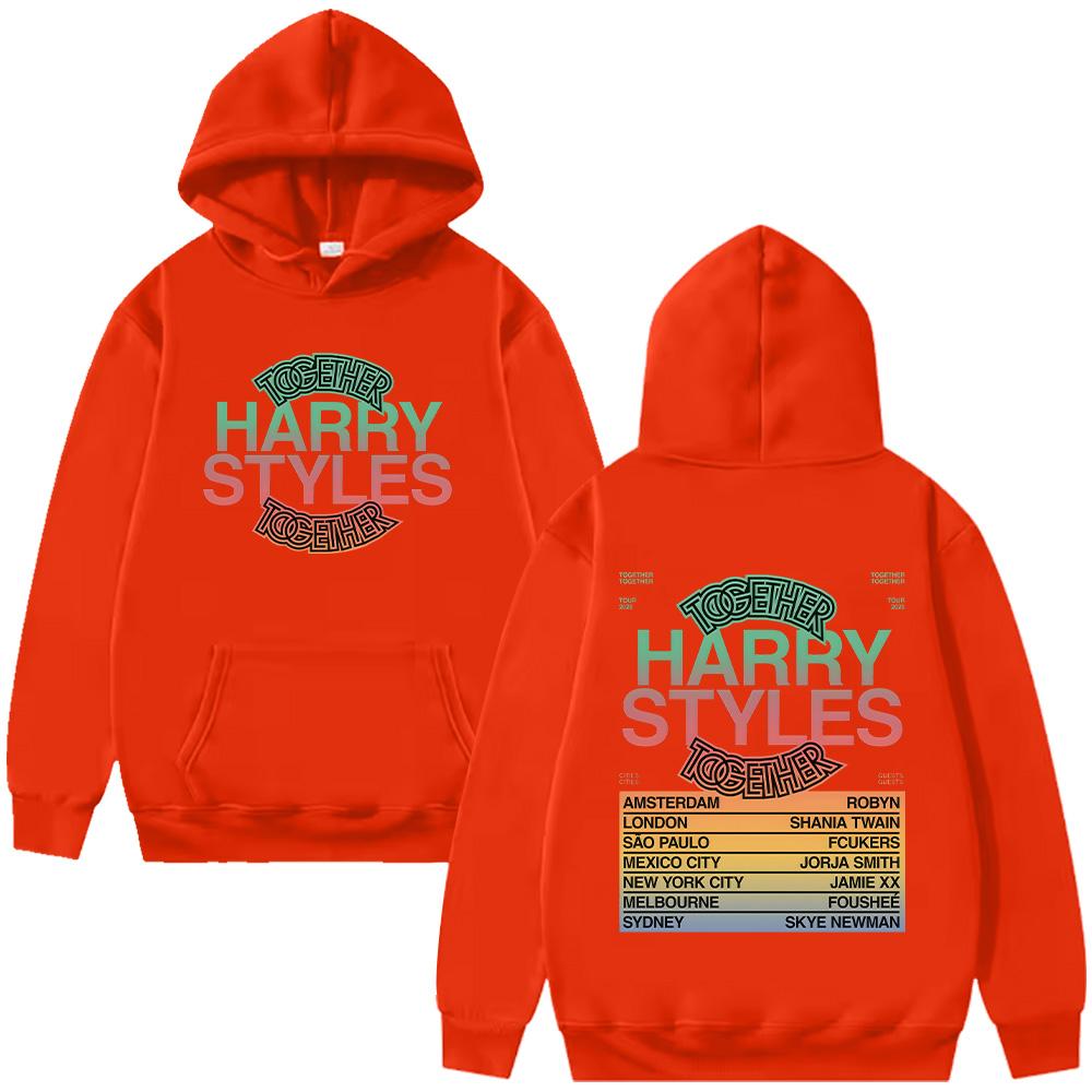 

HarryStyle Together Tour 2026 Hoodies Long Sleeve Hooded Sweatshirts Trendy Women Men Clothing Casual Pullovers High Street XXXL помаранчевий