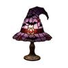 Witch Hat Lamp Stained Resin Gothic Wizard Hat LED Night Light Spooky Small Table Lamp for Indoor Bedroom Halloween Decor
