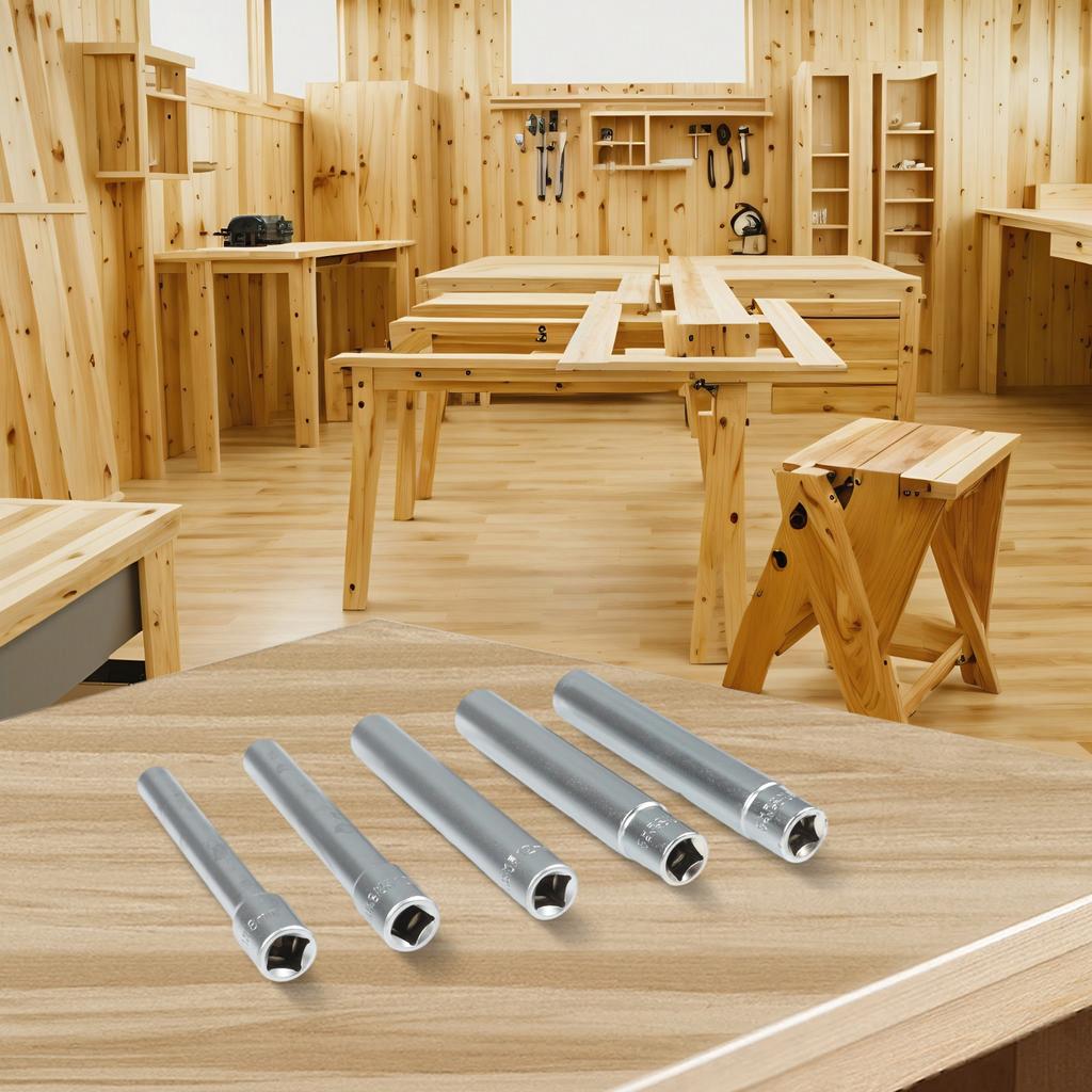 12 Point Socket Hex Socket Head Uniform Square Hole 120mm Length 5pcs Set Electric Wrench Adapter 3 8 Inch Drive Adapter 8mm