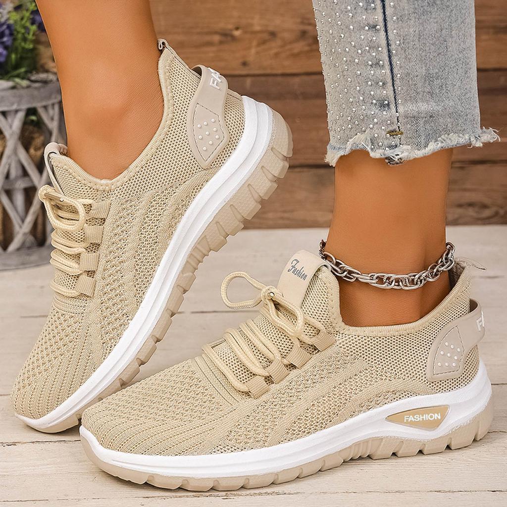 Sneaker Wedge Heels for Women Women's Mesh Breathable Lightweight Shoes Fashion Casual Lace Up Soft Sole Womens Shoes Slip on
