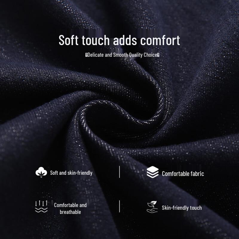 Handu Yishe Women's Fade-Resistant Fleece-Lined Straight Wide-Leg Jeans