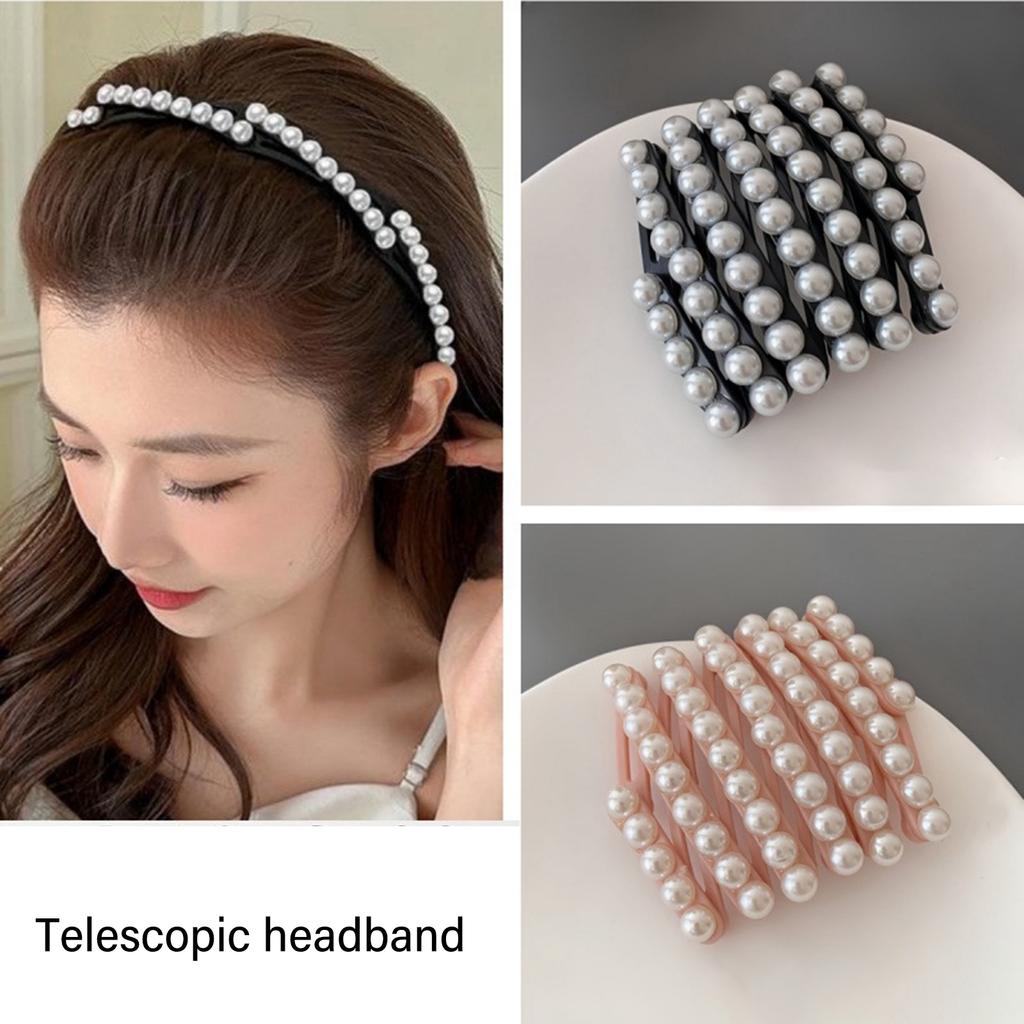 Elegant Pearls Hair Hoop Comfort Fits Expandable Designs Fashion Accessory Headband for Parties and Weddings Supplies