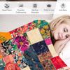 Imitation patchwork flower printing lightweight flannel blanket color 130*150cm