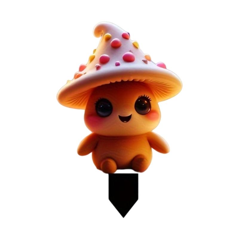 Acrylic Garden Floor Plug Cartoon Creative Mushroom Statue Sculptures Multifunctional Waterproof Mushroom Figurine