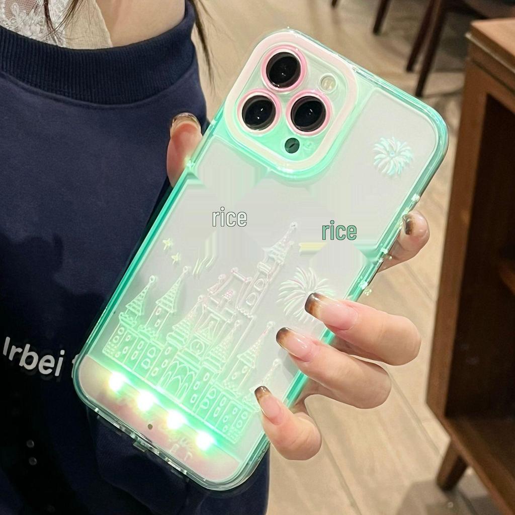 iPhone 17 Pro Max Luminous Fireworks Dream Castle Anti-Drop Flash Case