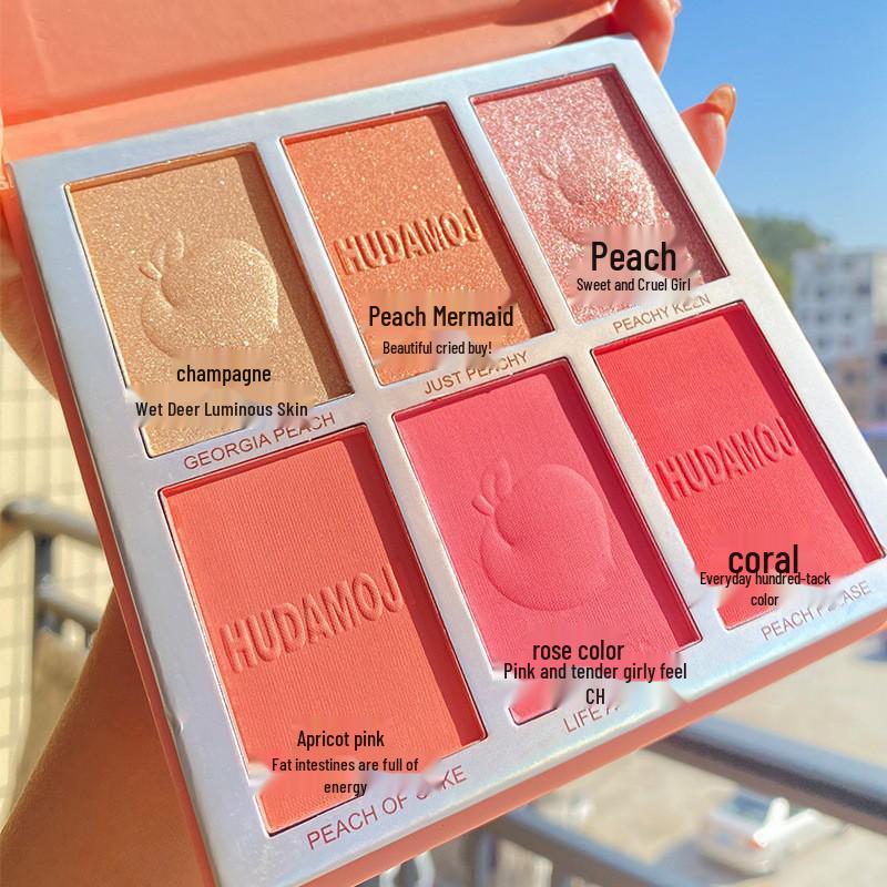 

Трансграничная палетка хайлайтеров и румян 6-в-1: Многофункциональные, Осветляющие, Блестящие, Перламутровые Тени для век.