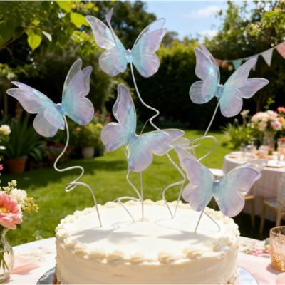 DIY Bastel Kuchen Dekorationen (3D Schmetterling) - Cupcake Topper & Geburtstags-Hochzeitstorten-Dekorationszubehör