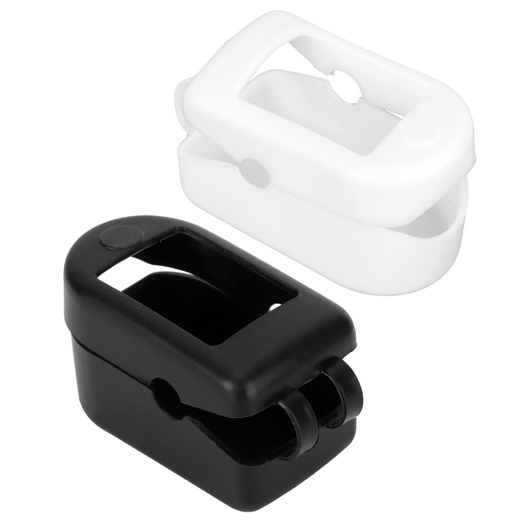2Pcs Oximeter Cover Portable Silicone Fingertip Pulse Monitor Protector for Travel Home(Black White