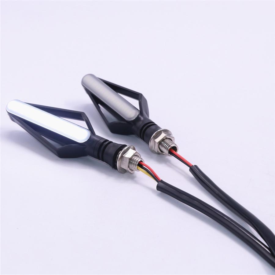 4X 3 In 1 DRL Brake Flowing Turn Signal Indicator Lights Dual Colors