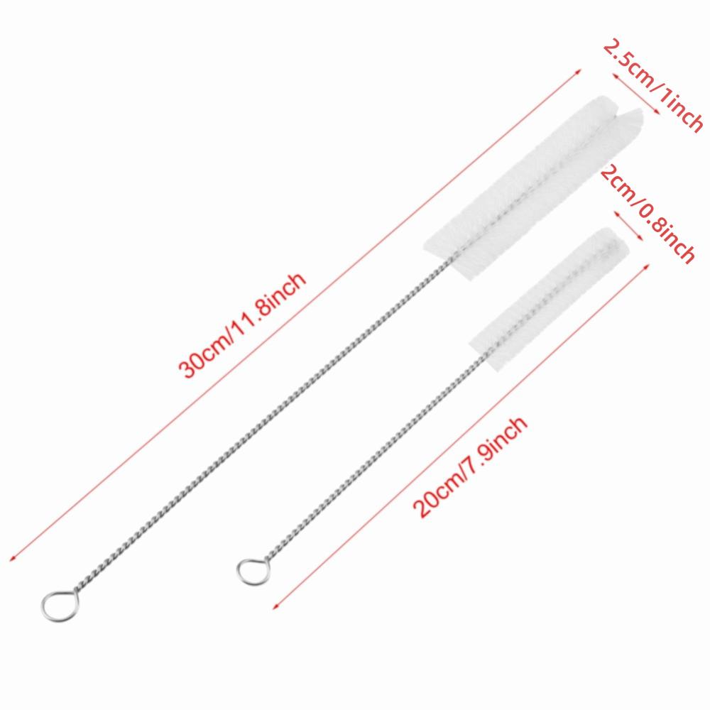 2Pcs Set Filter Brush Cleaning Brush Stainless Steel Fish Tank Brush Tube Brush  Fish Tank