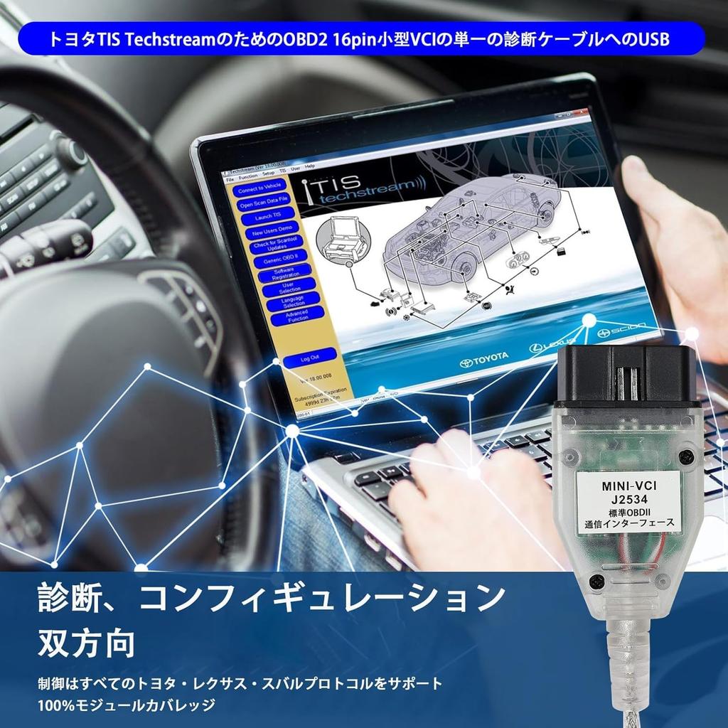 GOWTHHRT MINI J2534 Diagnostic Cable VCI Cable J2534 Car Tools VCI OBD2 Diagnostic Cable