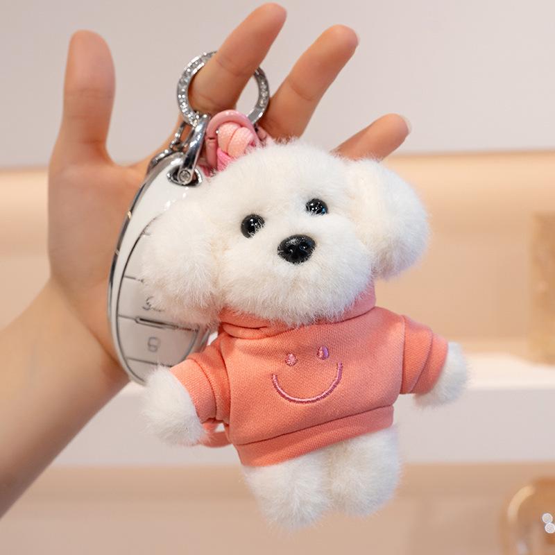 Adorable Plush Puppy Hoodie Keychain - Charming Bag Accessory & Gift for Friends