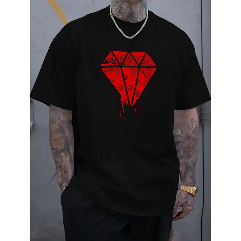 Men's Printed T-Shirt-Comfortable and Stylish Street-wear Round Neck T-shirt, Ideal for Everyday and Outdoor Wear