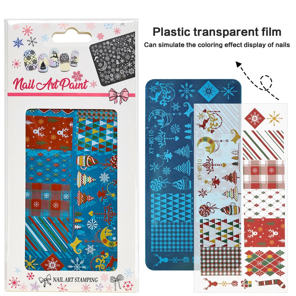 Nails Stamp Templates Christmas Series Nails Art Stamping Plates Snowflake Nails Plates Manicuring Print Stencils
