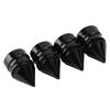 4Pcs Tower Tyre Valve Cap Black Aluminium Alloy Replacement Kit for Automobile Motorcycle