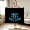 1PC FC Barcelona Custom Name Patterned Flannel Blanket Suitable For All Seasons for Home Decor Warmth and Comfort Gifts Holiday Present