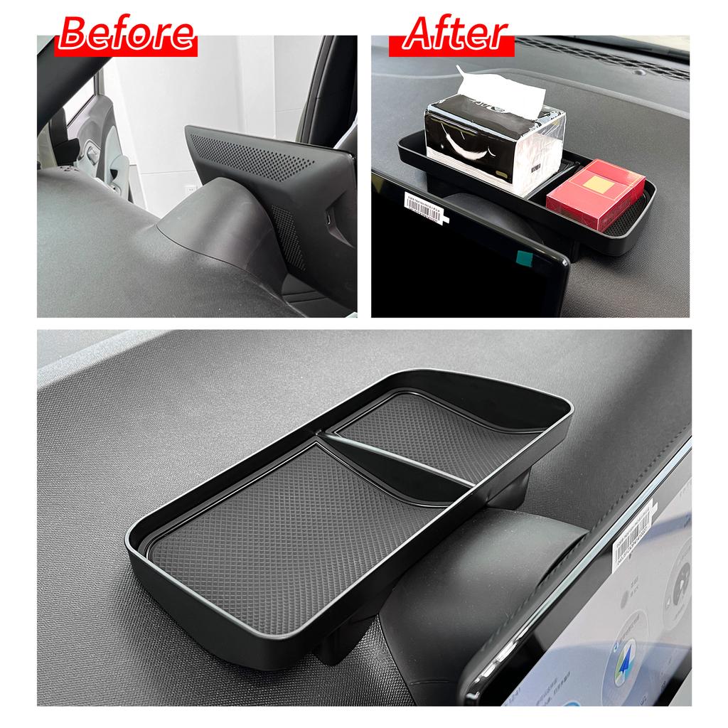 Für BYD Seagull 2025-2025 Auto Armaturenbrett Ablagefach Display-Bildschirm Hintere Aufbewahrungsbox Ablage Organizer Zubehör Schwarz