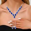 Cross Border Source Best-selling Dress Jewelry Set, High-end and Versatile Crystal Colored Collarbone Chain Earrings