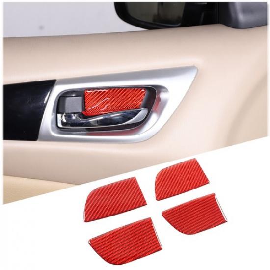 Red Carbon Fiber Inner Door Bowl Trim Panel Sticker For Nissan Pathfinder 13-18