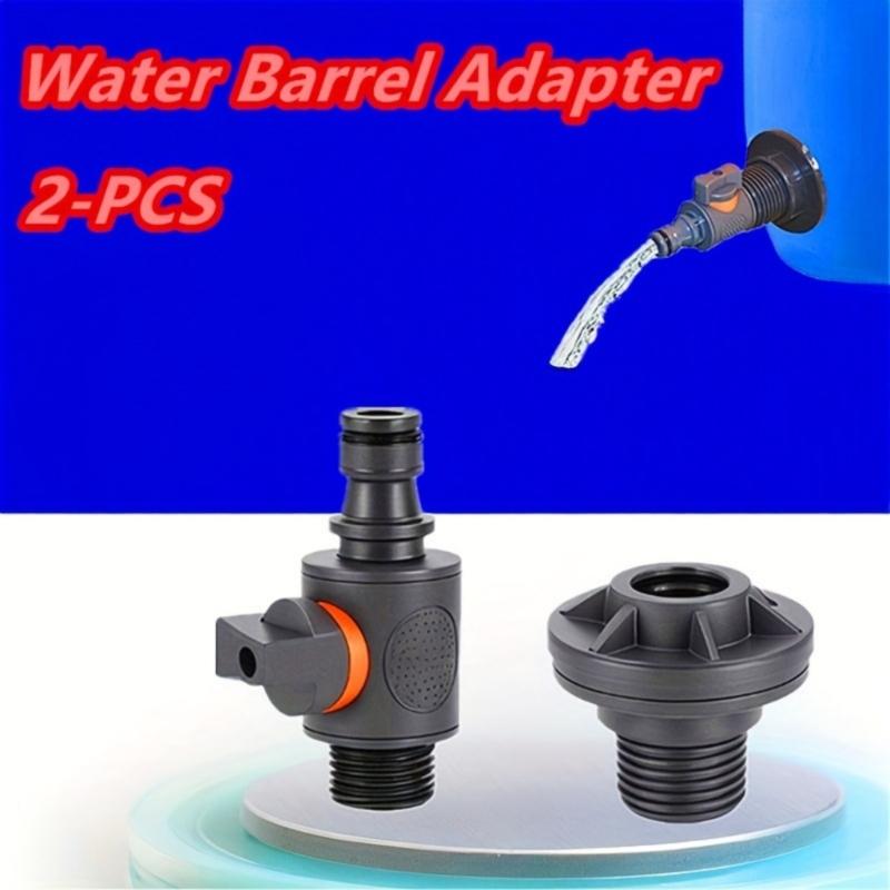 Rain Barrels Bulkhead Fitting 3/4Inch Water Tank Adapter with Shut Off Valves and 16Mm Hose Barb for Garden Hose